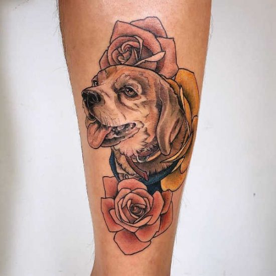 Tatuering Till Minne Av Hund